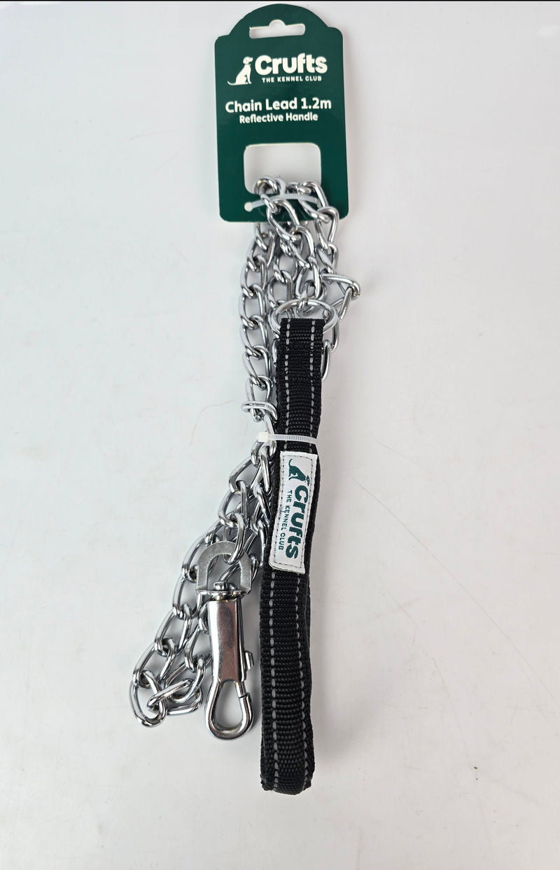 Crufts 1.2m Chain Dog Lead with Reflective Handle