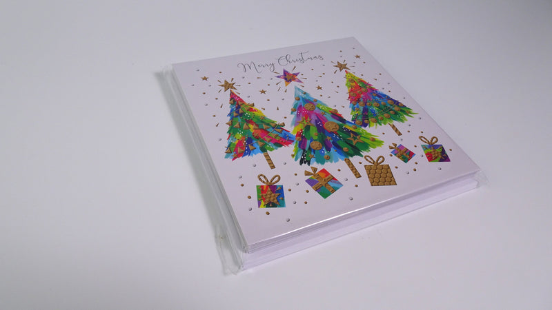 Colourful Christmas Trees Pack of 10 Cards