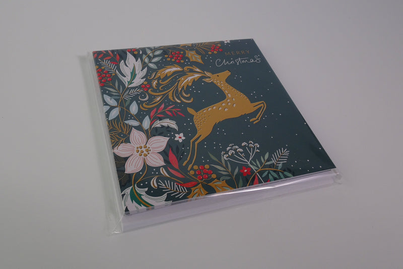 Leaping Deer Christmas Cards