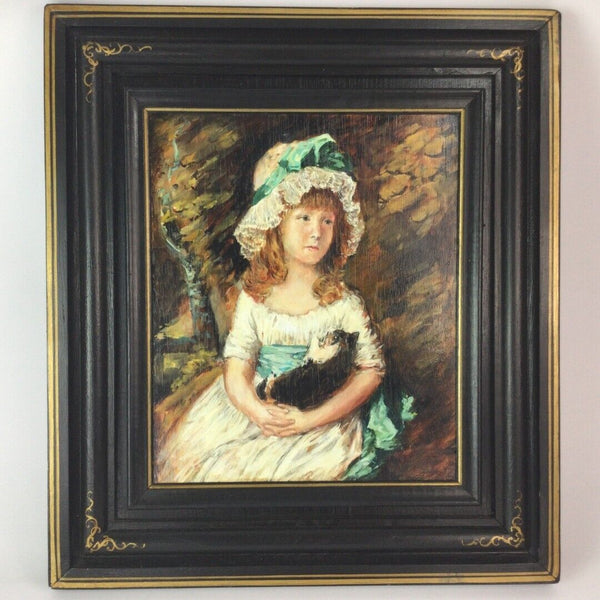 Framed Miss Brummell With Cat Gainsborough Dupont Thomas Gainsborough Wood Print