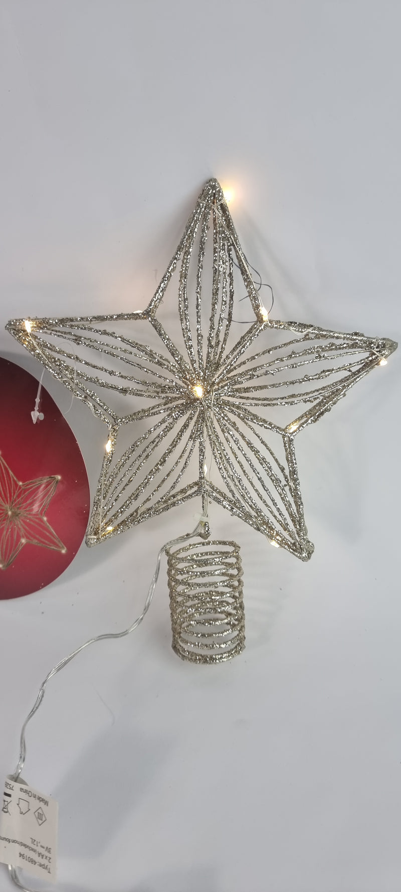 LED Gold Star Tree Topper