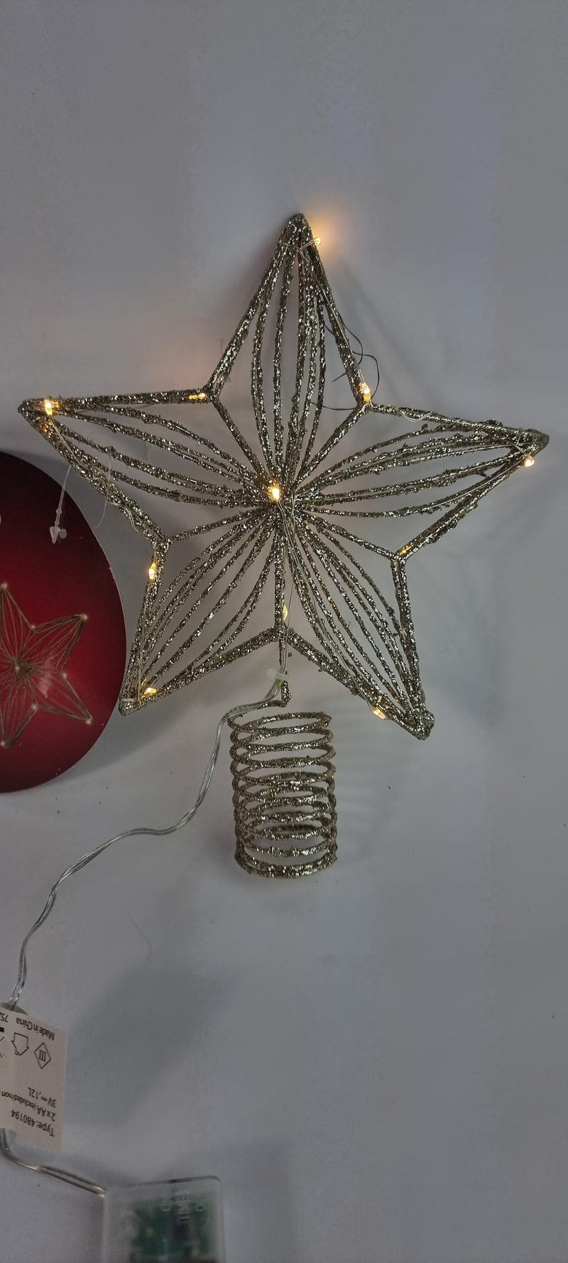 LED Gold Star Tree Topper