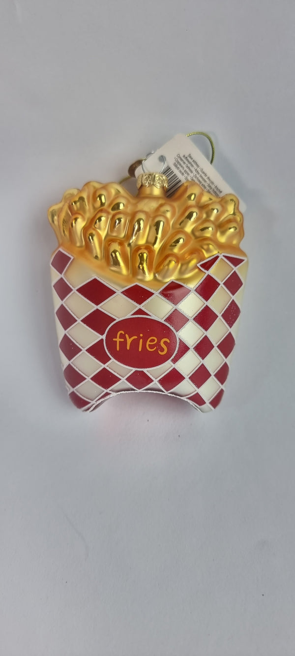 French Fries Tree Hanging Glass Ornament