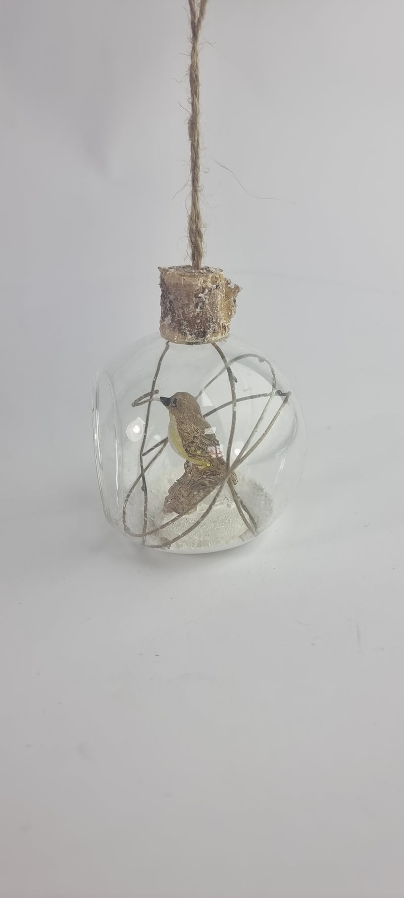 Glass Christmas Bauble with Bird Inside